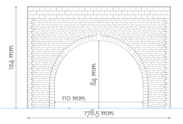 Entrée de tunnel pied droit double voie moellons mince – Image 2