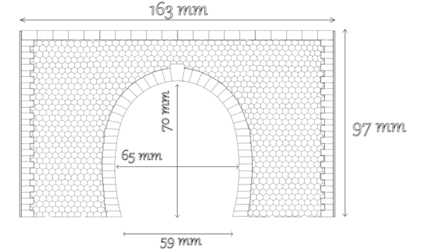 Entrée de tunnel simple voie large Pierres hexagonales – Image 4