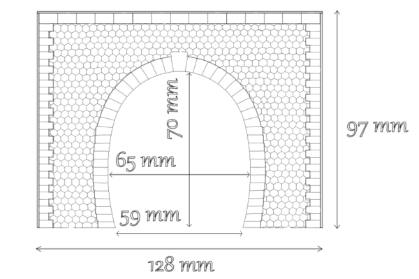 Entrée de tunnel simple voie pierres hexagonales mince – Image 2